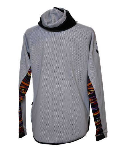 Chaqueta con capucha y cremallera completa perforada de los Brooklyn Nets de la NBA, gris
