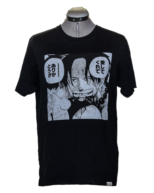 RARE - Manga Anima Ace's Death X Uniqlo Black T-Shirt One Piece Size S