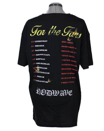 Camiseta gráfica negra "Rod Wave For the Fans Love Is War"